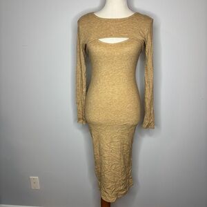 Wild Fable - Tan Ribbed Dress w/ Long Sleeve Shrug